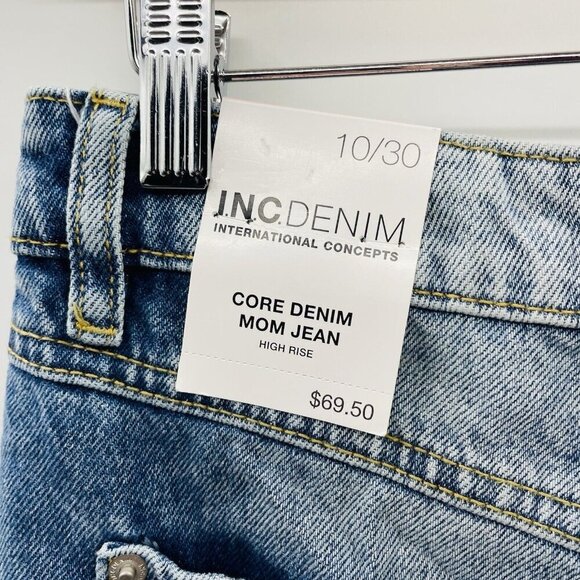 INC International Concepts Womens Size 10 High Rise Ripped Mom Jeans Dark Indigo - Picture 8 of 11